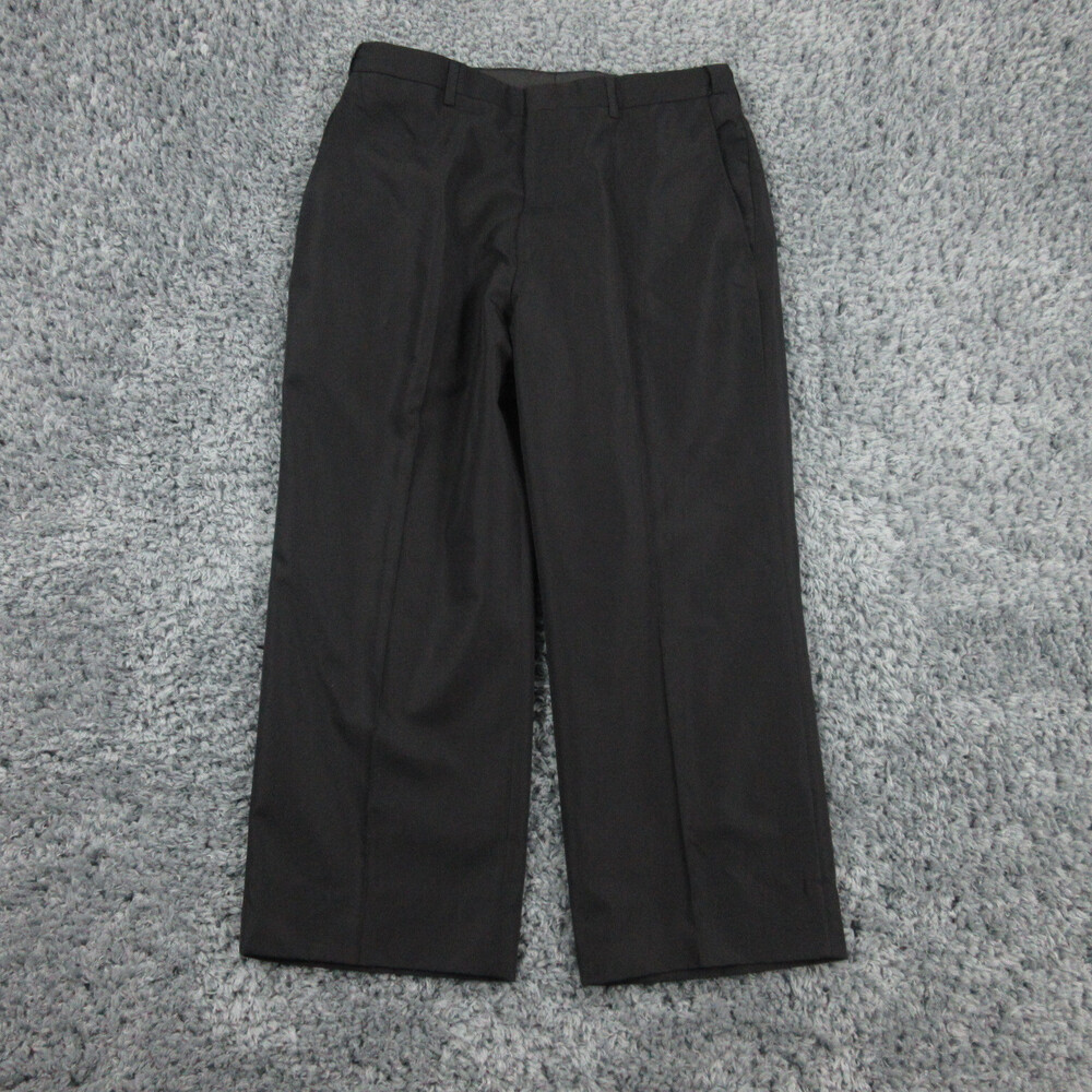 Haggar Black Label  Pants Mens 31x23 Black Flat Front Dress Pant *